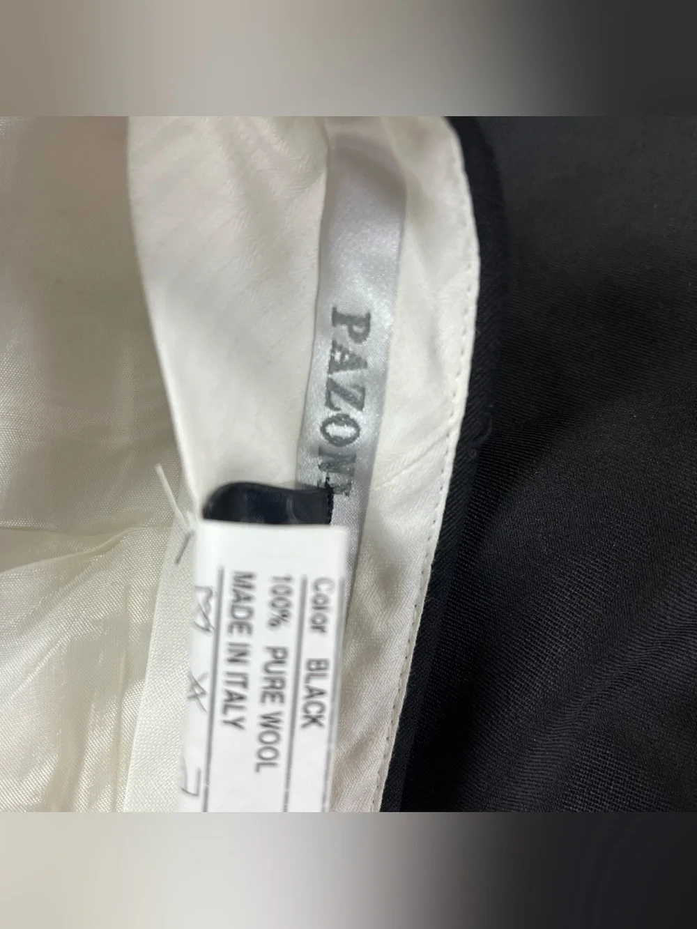 Pazoni Pants Black Wool Made In Italy Dress Trousers Classic Como Men’s 34 X 31
